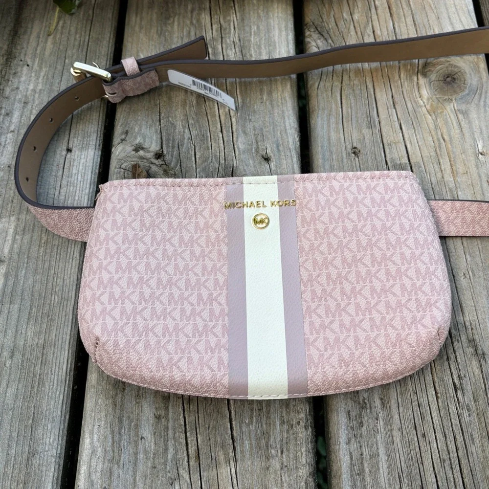 Michael Kors Pink MK Logo Belt Bag Fanny Pack L/XL Style 556203C NWT